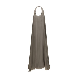 Gray Silk Casual Dress