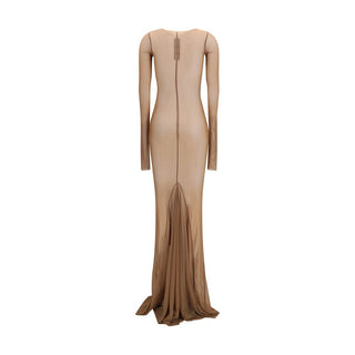 Brown Polyamide Casual Dress