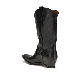 Schwarze Stiefel aus Kalbsleder Bos Taurus