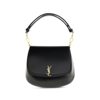 Handtasche aus schwarzem Kalbsleder (Bos Taurus)