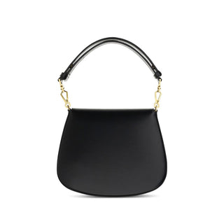 Handtasche aus schwarzem Kalbsleder (Bos Taurus)