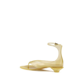 Sandalias planas de poliuretano beige