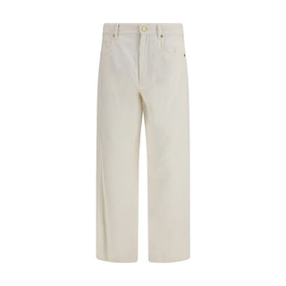 Beige Baumwoll Freizeithose