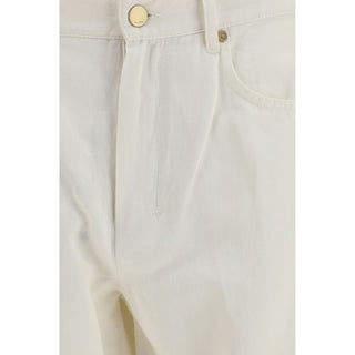 Pantalones casuales de algodón beige  