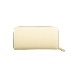 Beige Damen-Portemonnaie aus Polyurethan