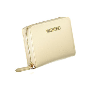 Beige Damen-Portemonnaie aus Polyurethan