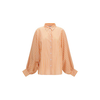 Oranges Baumwollhemd mit Muster