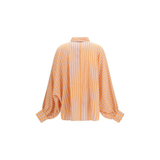 Oranges Baumwollhemd mit Muster