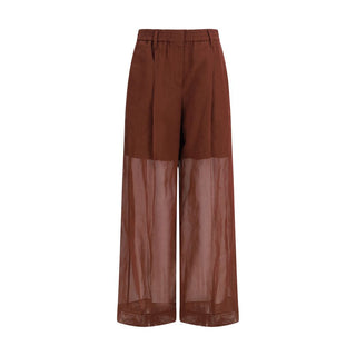 Pantalones casuales de algodón marrón