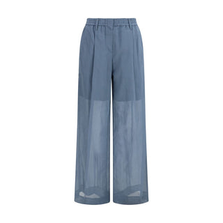 Blaue Freizeithose aus Baumwolle