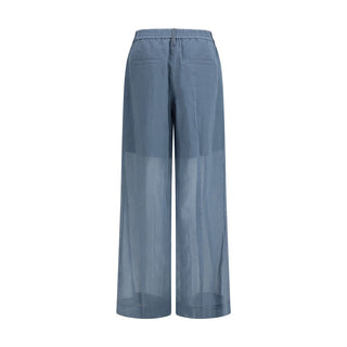Blaue Freizeithose aus Baumwolle