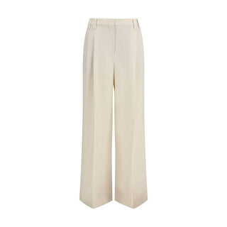 Beige Viskose Freizeithose