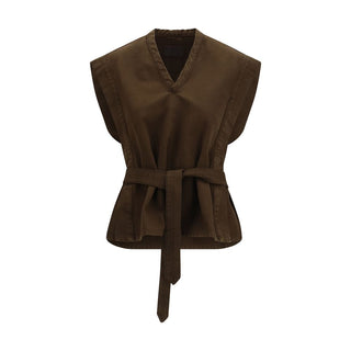 Blusa marrón de algodón