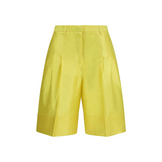 Bicolor-Seiden-Bermudashorts