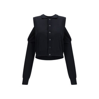 Schwarze Strickjacke aus Baumwolle