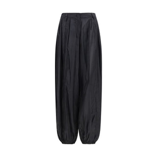 Black Polyester Casual Pants