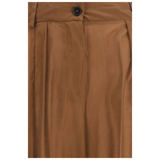 Pantalones casuales marrones de poliéster