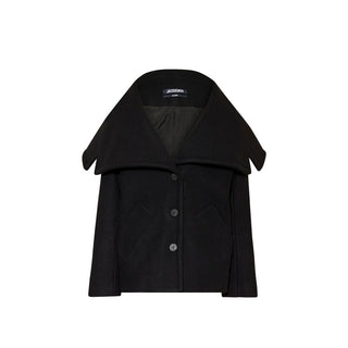 Black Virgin Wool Full-Length Jacket