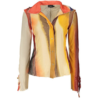 Beiges Polyester-Damenhemd