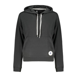 Sudadera de algodón negra para mujer