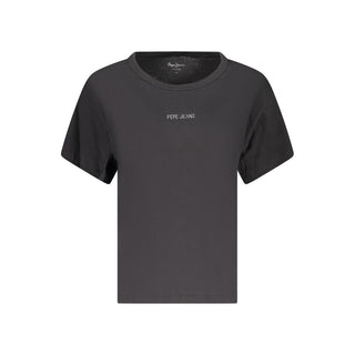 Black Cotton Women T-Shirt