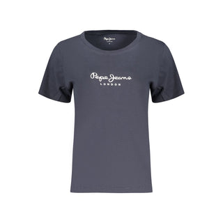 Camiseta azul de algodón para mujer  