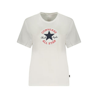 Camiseta blanca de algodón para mujer