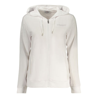 Weißer Damen-Kapuzenpullover aus Baumwolle