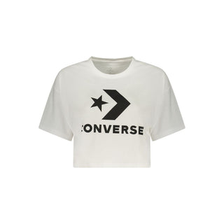 Camiseta blanca de algodón para mujer