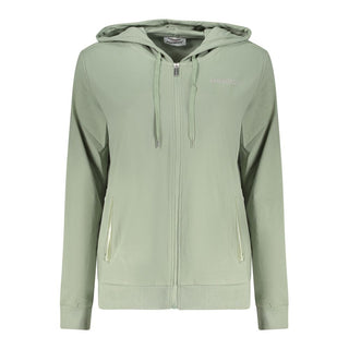 Grüner Kapuzenpullover für Damen aus Baumwolle