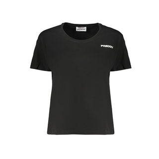 Schwarzes Baumwoll-T-Shirt für Damen