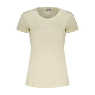 Beige Damen-T-Shirt aus Baumwolle