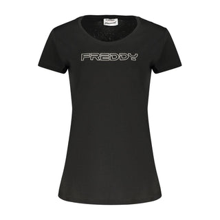 Schwarzes Baumwoll-T-Shirt für Damen