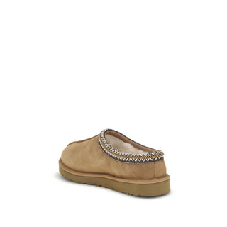 Beige Leder-Mules