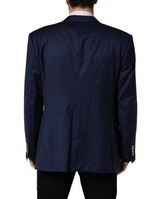 Chaqueta de traje azul de un solo botón con 2 botones