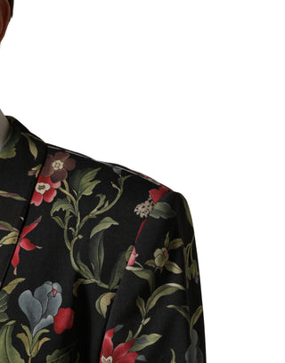 Chaqueta de traje para hombre multicolor con estampado floral y de leopardo, con 1 botón