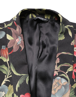 Chaqueta de traje para hombre multicolor con estampado floral y de leopardo, con 1 botón