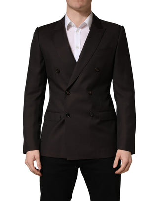 Chaqueta de traje de lana violeta oscuro para hombre, de doble pecho