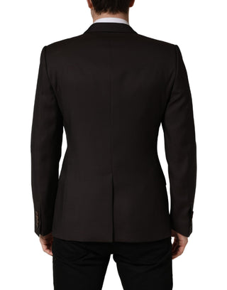 Chaqueta de traje de lana violeta oscuro para hombre, de doble pecho