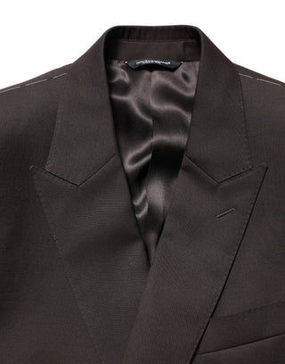 Chaqueta de traje de lana violeta oscuro para hombre, de doble pecho