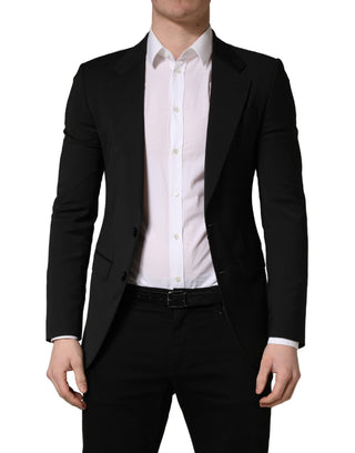 Schwarzes Polyester-Sakko für Herren mit 2 Knöpfen