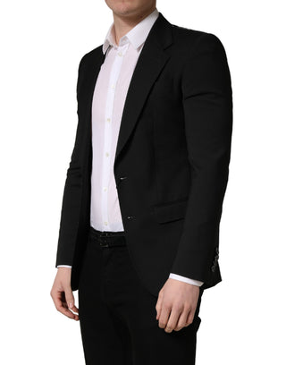 Schwarzes Polyester-Sakko für Herren mit 2 Knöpfen