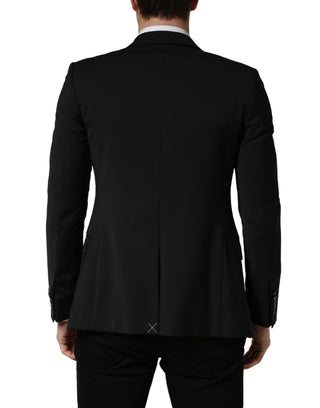 Schwarzes Polyester-Sakko für Herren mit 2 Knöpfen
