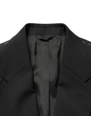 Schwarzes Polyester-Sakko für Herren mit 2 Knöpfen