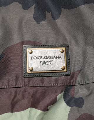 Multicolor Camouflage Hooded Bomber Jacket