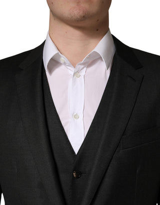 Traje Formal Slim Fit de 3 Piezas para Hombre de Lana Negro