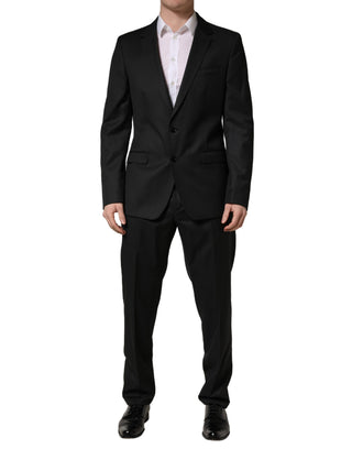 Black Wool 2 Buttons Formal 2 Piece Suit