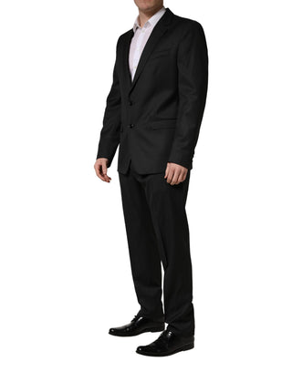 Black Wool 2 Buttons Formal 2 Piece Suit