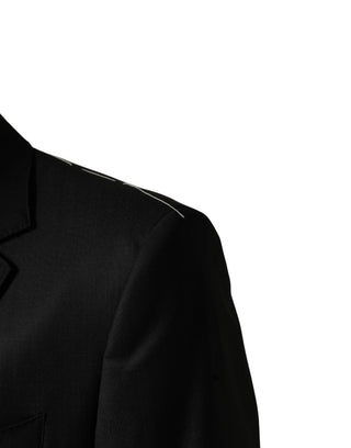 Black Wool 2 Buttons Formal 2 Piece Suit