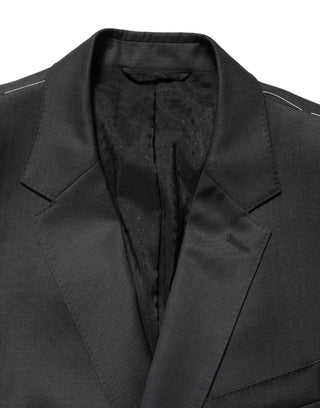 Black Wool 2 Buttons Formal 2 Piece Suit